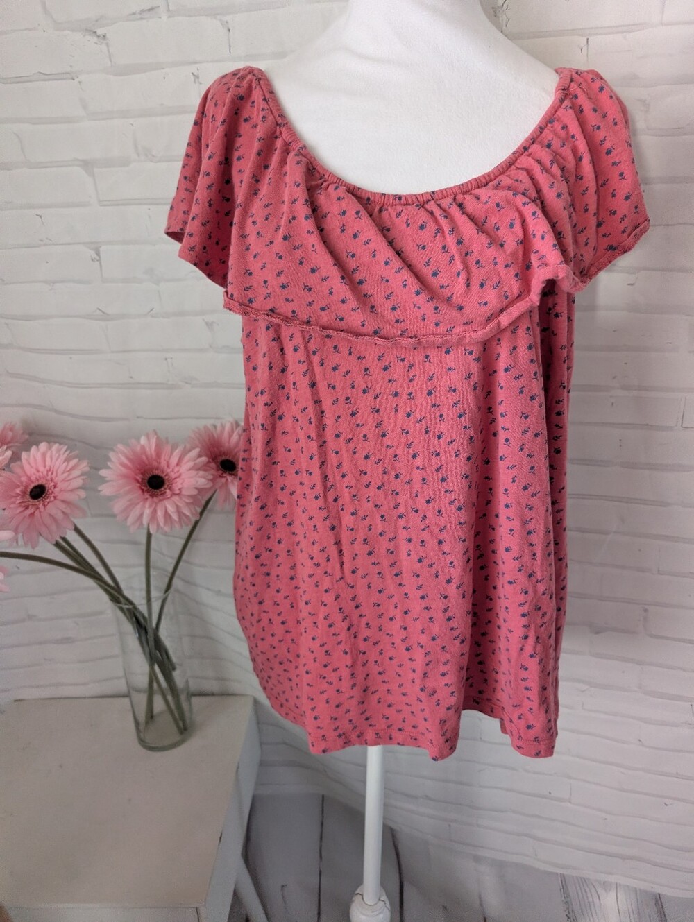 Style & Co. Pink Off-Shoulder Top